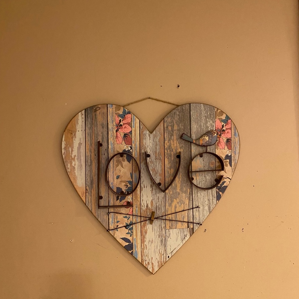 Beautiful wood love in iron nautical wall picture